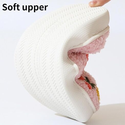 Women's Floral House Slippers Plush Memory Foam Indoor with Non-Slip Sole Camellia Daisy Fall Slippers in Saudi Arabia