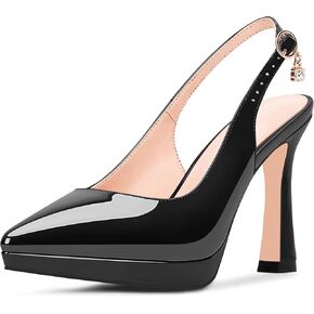 Women's Platform Slingback Closed Pointed Toe High Heel Pumps Slip On Party Dress Shoes in Saudi Arabia