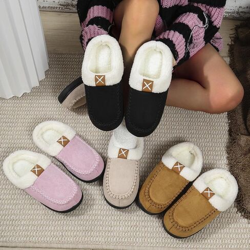 Women Slippers Memory Foam Fuzzy Slippers Warm Cozy House Shoes Indoor Outdoor Wear Winter in Saudi Arabia