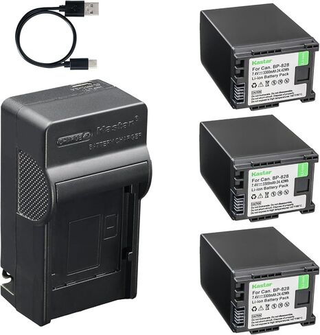 Kastar AC & USB-C Battery Charger, Compatible with Canon BP-820 BP-828, XA10 XA20 XA25 XA30 XA35 XA40 XA45 XA50 XA55, VIXIA HF G21 G30 G40 G50 G60, XF400 XF405, CG-800 Charger in Saudi Arabia