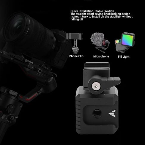 Yunseity Expansion Adapter for RS2,RSC2,RS3,RS4 Camera Stabilizer Mount Rod Clamp, Expander Connecting Flash,Light,Microphone with Aluminum Alloy for Vloggers,Filmmakers in Saudi Arabia