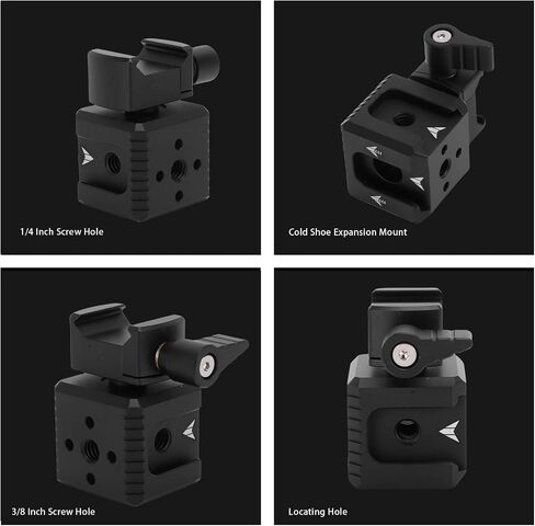 Yunseity Expansion Adapter for RS2,RSC2,RS3,RS4 Camera Stabilizer Mount Rod Clamp, Expander Connecting Flash,Light,Microphone with Aluminum Alloy for Vloggers,Filmmakers in Saudi Arabia