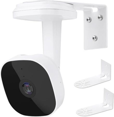 Metal Wall Mount for myQ Smart Garage Security Camera, No Drill Weatherproof Mounting Bracket with Two Easy Installation Ways, Flexible Positing Your Camera for Better View Angle, White (2 Pack) in Saudi Arabia