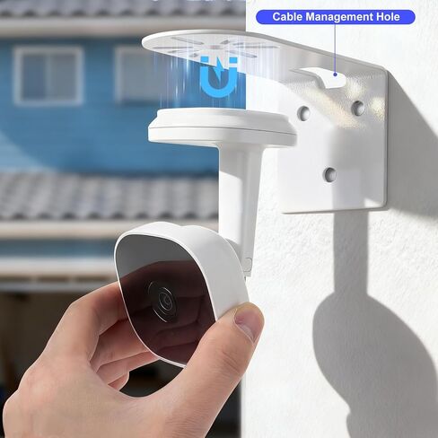 Metal Wall Mount for myQ Smart Garage Security Camera, No Drill Weatherproof Mounting Bracket with Two Easy Installation Ways, Flexible Positing Your Camera for Better View Angle, White (2 Pack) in Saudi Arabia