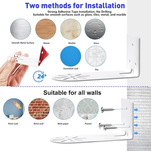 Metal Wall Mount for myQ Smart Garage Security Camera, No Drill Weatherproof Mounting Bracket with Two Easy Installation Ways, Flexible Positing Your Camera for Better View Angle, White (2 Pack) in Saudi Arabia