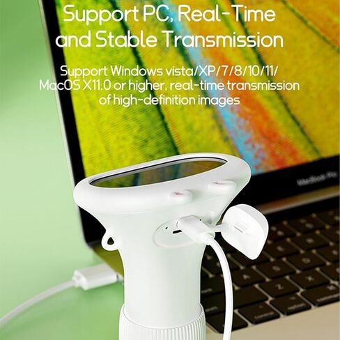 Lens Microscope Toy, 2" IPS Screen 1000x Handheld Digital Microscopes HD Portable Microscopes, Magnifier for Science Edu Fun, Mini Magnifier for Exploration (White) in Saudi Arabia