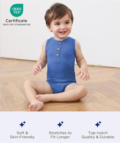 Bamboo Viscose Baby Boy Bodysuit Newborn 2-Pack Sleeveless Soft Baby Clothes in Saudi Arabia