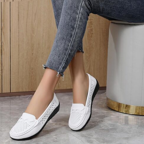 Loafers for Women Business Casual Shoes Comfortable Lightweight Penny Loafers Slip On Work Flats Driving Moccasins Boat Shoes in Saudi Arabia