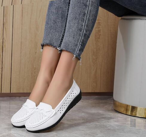 Loafers for Women Business Casual Shoes Comfortable Lightweight Penny Loafers Slip On Work Flats Driving Moccasins Boat Shoes in Saudi Arabia