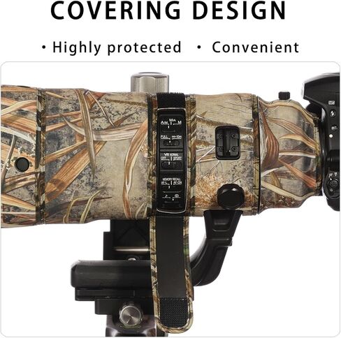 معطف مموه للعدسات المقاومة للماء من CHASING BIRDS لكاميرا Nikon AF-S 300 مم f/2.8G ED VR I/II غطاء حماية للعدسات المقاومة للمطر الإصدار IV (أسود ظل) in Kuwait
