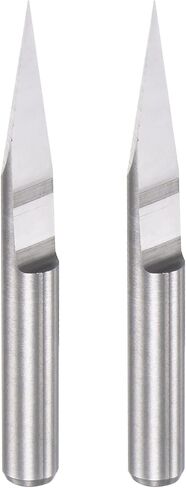 Wood Engraving Router Bit, 1/8" 3.175mm Shank 0.1mm Tip 20 Degree Solid Carbide CNC 3D Milling Cutter, for Carving Acrylic PVC MDF Plastic, 2pcs in Saudi Arabia