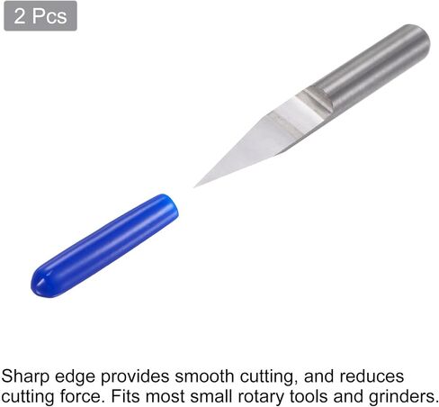 Wood Engraving Router Bit, 1/8" 3.175mm Shank 0.1mm Tip 20 Degree Solid Carbide CNC 3D Milling Cutter, for Carving Acrylic PVC MDF Plastic, 2pcs in Saudi Arabia