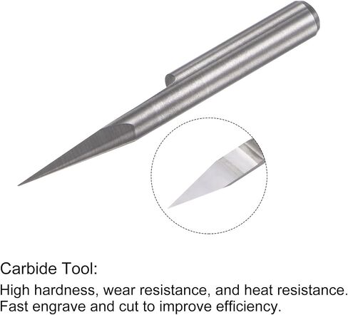 Wood Engraving Router Bit, 1/8" 3.175mm Shank 0.1mm Tip 20 Degree Solid Carbide CNC 3D Milling Cutter, for Carving Acrylic PVC MDF Plastic, 2pcs in Saudi Arabia