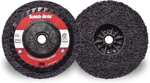 قرص 3M Scotch-Brite Clean and Strip XT Pro، XO-DC، SiC إضافي خشن، T27، 5 بوصة × 5/8 بوصة - 11، عبوة من 10 قطع، كربيد السيليكون يقطع بقوة ويترك لمسة نهائية رائعة، يقاوم التحميل، أرجواني in Saudi Arabia