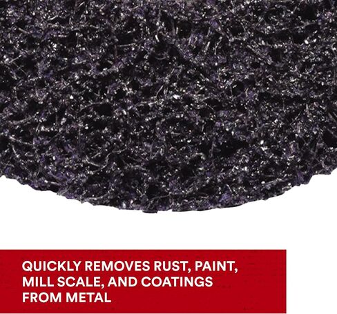 قرص 3M Scotch-Brite Clean and Strip XT Pro، XO-DC، SiC إضافي خشن، T27، 5 بوصة × 5/8 بوصة - 11، عبوة من 10 قطع، كربيد السيليكون يقطع بقوة ويترك لمسة نهائية رائعة، يقاوم التحميل، أرجواني in Saudi Arabia