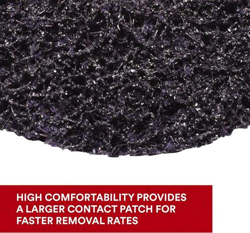 قرص 3M Scotch-Brite Clean and Strip XT Pro، XO-DC، SiC إضافي خشن، T27، 5 بوصة × 5/8 بوصة - 11، عبوة من 10 قطع، كربيد السيليكون يقطع بقوة ويترك لمسة نهائية رائعة، يقاوم التحميل، أرجواني in Saudi Arabia