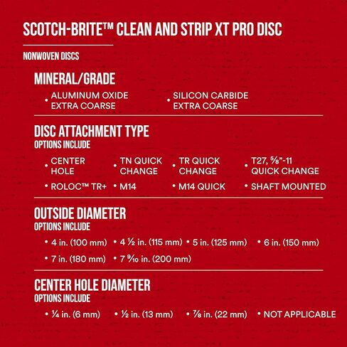 قرص 3M Scotch-Brite Clean and Strip XT Pro، XO-DC، SiC إضافي خشن، T27، 5 بوصة × 5/8 بوصة - 11، عبوة من 10 قطع، كربيد السيليكون يقطع بقوة ويترك لمسة نهائية رائعة، يقاوم التحميل، أرجواني in Saudi Arabia