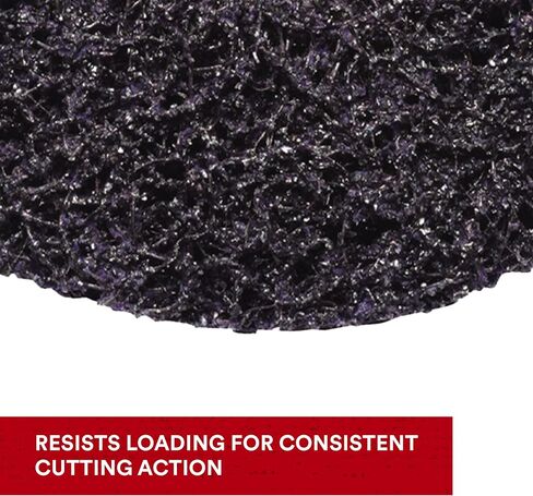 قرص 3M Scotch-Brite Clean and Strip XT Pro، XO-DC، SiC إضافي خشن، T27، 5 بوصة × 5/8 بوصة - 11، عبوة من 10 قطع، كربيد السيليكون يقطع بقوة ويترك لمسة نهائية رائعة، يقاوم التحميل، أرجواني in Saudi Arabia