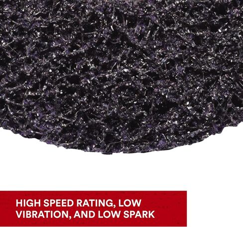 قرص 3M Scotch-Brite Clean and Strip XT Pro، XO-DC، SiC إضافي خشن، T27، 5 بوصة × 5/8 بوصة - 11، عبوة من 10 قطع، كربيد السيليكون يقطع بقوة ويترك لمسة نهائية رائعة، يقاوم التحميل، أرجواني in Saudi Arabia