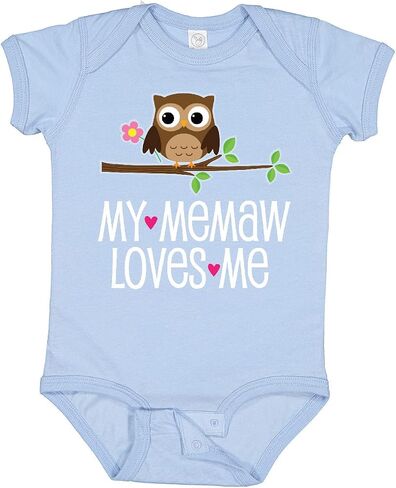inktastic My Memaw Loves Me Grandkids Owl Baby Bodysuit in Saudi Arabia