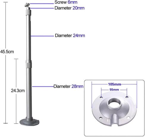 20-40cm Projector Hanging Mount Projector Ceiling Bracket Aluminum Rotatable Projection Mounting Accessories in Saudi Arabia