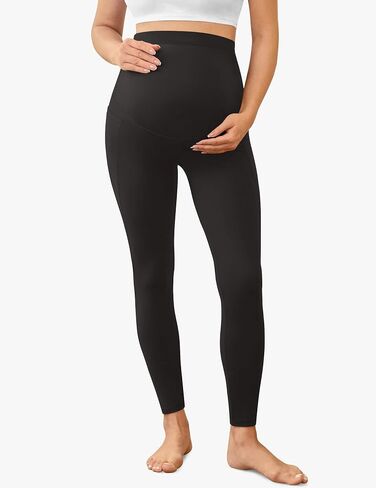 Women's 2 Pack Maternity Leggings with Pockets Over The Belly Maternity Yoga Pants Workout Pregnancy Leggings in Saudi Arabia