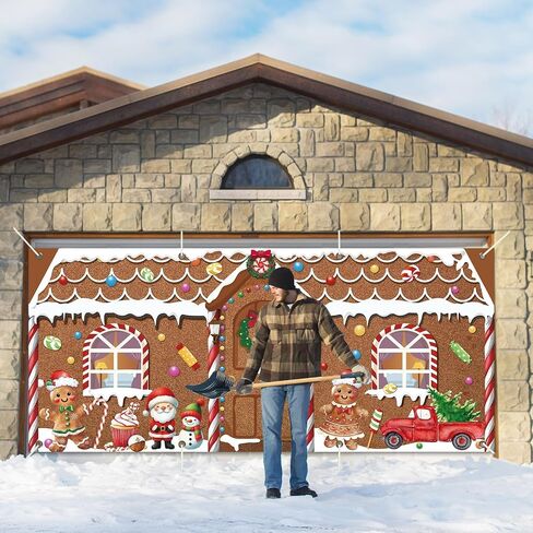 16x7ft Christmas Garage Door Banner Nativity Garage Door Covers Large Holy Nativity Stable Scene Christmas Backdrop Decorations for Winter Church Xmas Eve Holiday Outdoor Wall Decor(Religious) in Saudi Arabia