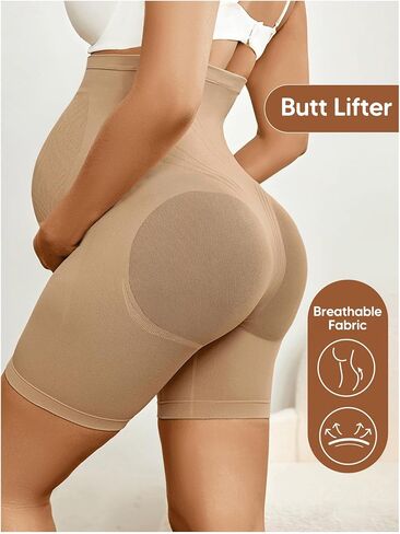 OYOANGLE Women's Maternity High Waisted Butt Lifting Short Leggings Tummy Control Workout Yoga Shapewear Shorts in Saudi Arabia