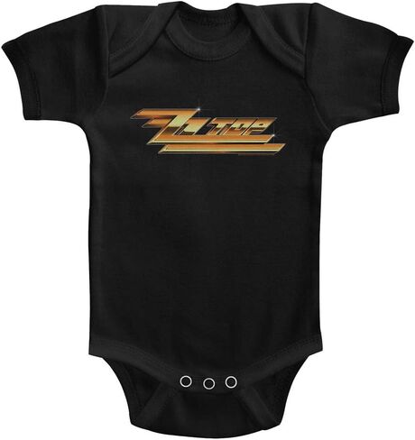 ZZ Top Rock Band Music Group Gold Logo Black Infant Baby Creeper Snapsuit Romper in Saudi Arabia