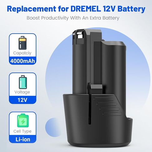ARyee 12V 4.0Ah Replacement Battery Compatible with Dremel B815-01 8240 8250 8260 Cordless Tools Li-ion Battery (Not for Dremel 8200,8220) in Saudi Arabia