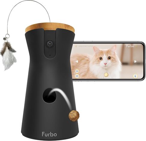 كاميرا Furbo 360° للقطط: كاميرا أمان للحيوانات الأليفة مع تنبيهات المواء، عرض دوار، علاج القذف مع تطبيق الهاتف، مراقبة المنزل الذكي كيتي، مكبر صوت ثنائي الاتجاه، لا حاجة إلى اشتراك. ميزات الرؤية والتحدث والرمي القياسية in Kuwait
