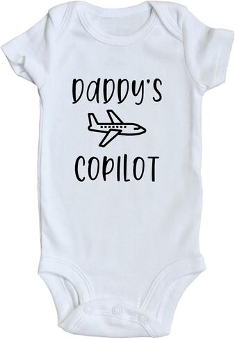 TwentyFourDoves Daddy's Copilot Baby Bodysuit Pilot Baby, Airline Baby Bodysuit, Romper, First Officer in Saudi Arabia