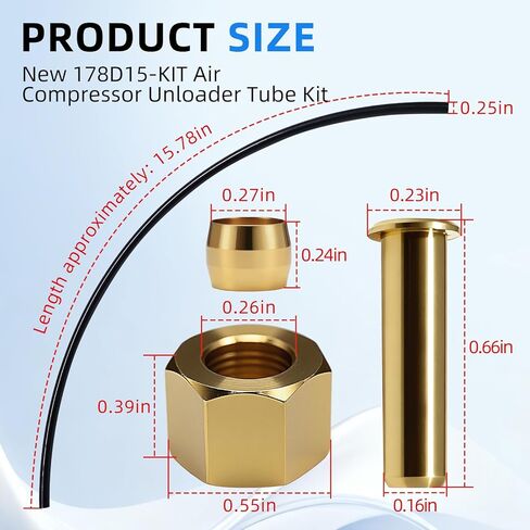 طقم أنبوب تفريغ ضاغط الهواء الجديد 178D15-KIT المتوافق مع رولير in Kuwait