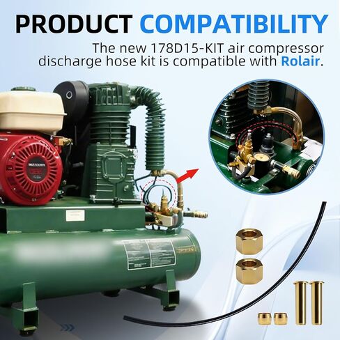 طقم أنبوب تفريغ ضاغط الهواء الجديد 178D15-KIT المتوافق مع رولير in Kuwait