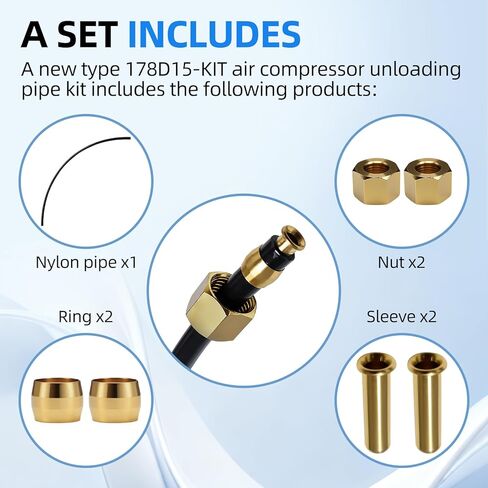 طقم أنبوب تفريغ ضاغط الهواء الجديد 178D15-KIT المتوافق مع رولير in Kuwait
