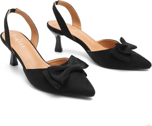المرأة القوس Slingback الكعوب هريرة مضخات الانزلاق على مغلقة Pinted تو الكعب المنخفض D'Orsay فستان مريح أنيق أحذية حفلات الزفاف in Kuwait