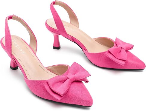 المرأة القوس Slingback الكعوب هريرة مضخات الانزلاق على مغلقة Pinted تو الكعب المنخفض D'Orsay فستان مريح أنيق أحذية حفلات الزفاف in Kuwait