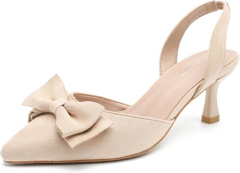 المرأة القوس Slingback الكعوب هريرة مضخات الانزلاق على مغلقة Pinted تو الكعب المنخفض D'Orsay فستان مريح أنيق أحذية حفلات الزفاف in Kuwait