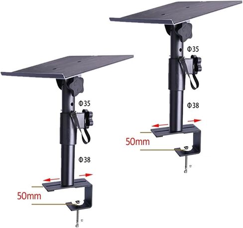 XP-07 Height Adjustable Speaker Table Stand with Tray 0-50mm with Large Clamp Base to Move Along The Base in Saudi Arabia