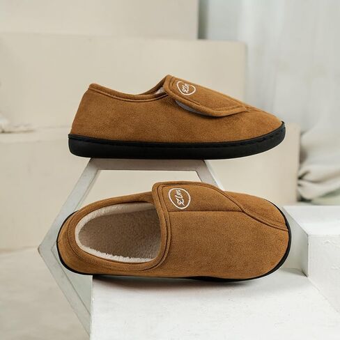 Womens Mens Slippers Adjustable Diabetic House Slippers Wide House Shoes for Walking Outdoor Indoor in Saudi Arabia