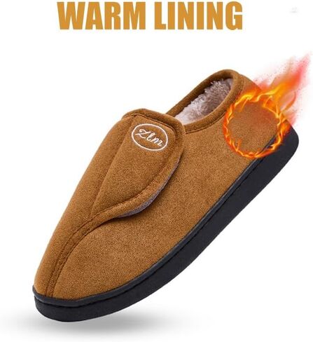 Womens Mens Slippers Adjustable Diabetic House Slippers Wide House Shoes for Walking Outdoor Indoor in Saudi Arabia