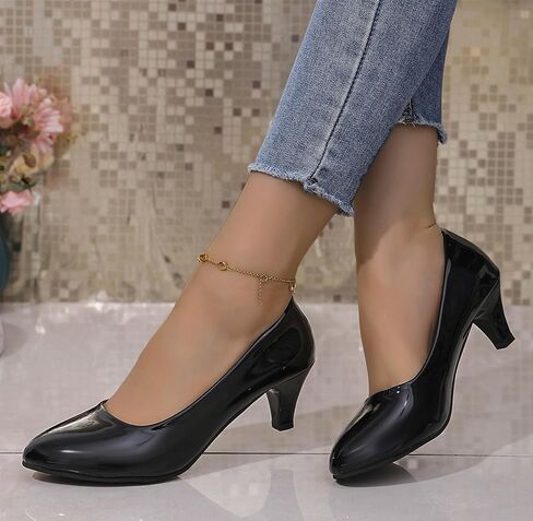 Women's Low Kitten Heel Pumps Round Toe Comfortable Dress Shoes Wedding Party Work Office Dressy Pumps Shoes in Saudi Arabia