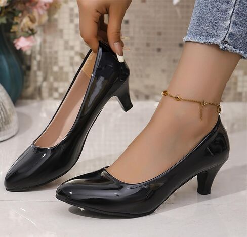 Women's Low Kitten Heel Pumps Round Toe Comfortable Dress Shoes Wedding Party Work Office Dressy Pumps Shoes in Saudi Arabia