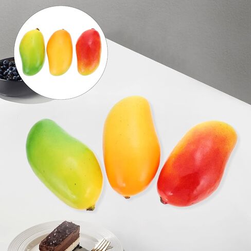 3Pcs Simulation Mangoes Photography Props Artificial Mangoes Lifelike Fruit Decorations in Saudi Arabia