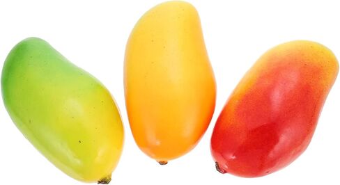 3Pcs Simulation Mangoes Photography Props Artificial Mangoes Lifelike Fruit Decorations in Saudi Arabia