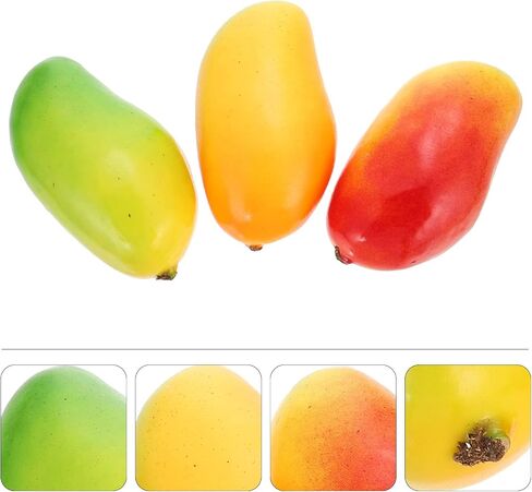 3Pcs Simulation Mangoes Photography Props Artificial Mangoes Lifelike Fruit Decorations in Saudi Arabia