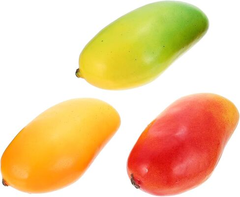 3Pcs Simulation Mangoes Photography Props Artificial Mangoes Lifelike Fruit Decorations in Saudi Arabia