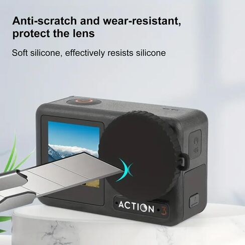 Durable Scratch-Resistant Lens Cover – Lightweight, Black Protective Accessory for Sports Cameras，Compatible with DJI Action5pro/4/3 in Saudi Arabia