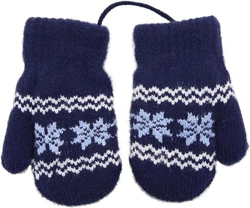 Baby Kids Warm Knit Gloves Toddler Soft Stretch Mittens Cute Snowflake Thick Mittens Winter for Boy Girl Cold Weather in Saudi Arabia