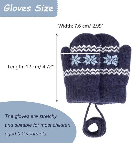 Baby Kids Warm Knit Gloves Toddler Soft Stretch Mittens Cute Snowflake Thick Mittens Winter for Boy Girl Cold Weather in Saudi Arabia